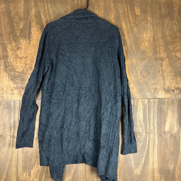 Ann Taylor LOFT Womens Sweater Charcaol Cardigan Camel Hair Blend Open Front L - Picture 10 of 12